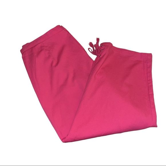 Vintage Sag Harbor Sport Petite Pants Women’s Hot Pink Capris Pants Lace Detail - Picture 3 of 8